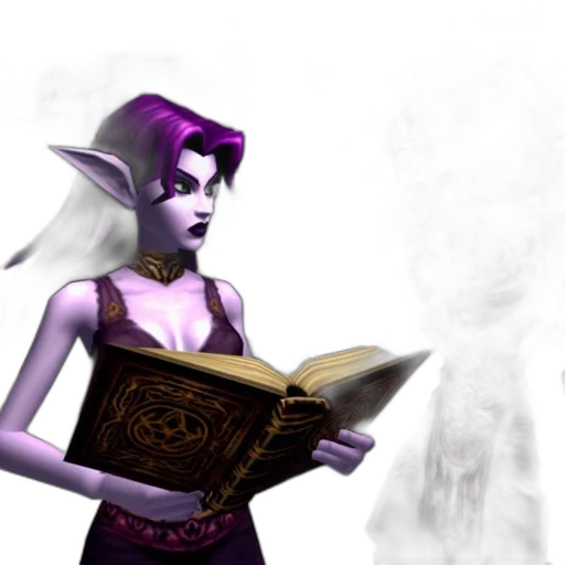 fantasy art, concept art, 3d render, comic book art, female, character, purple, hair transparent PNG cut-out