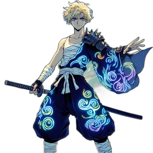 staff, sword, weapon, concept art, pixel art, fantasy art, anime, blue transparent PNG cut-out