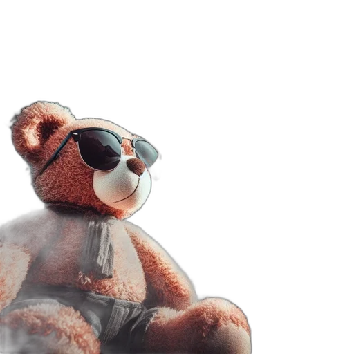 creature, animal, jacket, 3d render, concept art, photorealistic, teddy, bear transparent PNG cut-out