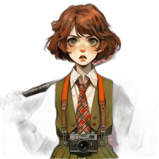 staff, weapon, face, jacket, concept art, watercolor, pixel art, fantasy art transparent PNG cut-out