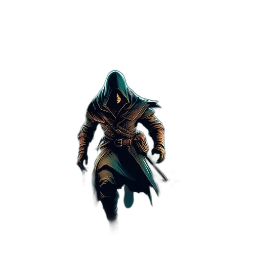 mask, creature, staff, weapon, concept art, fantasy art, pixel art, comic book art transparent PNG cut-out
