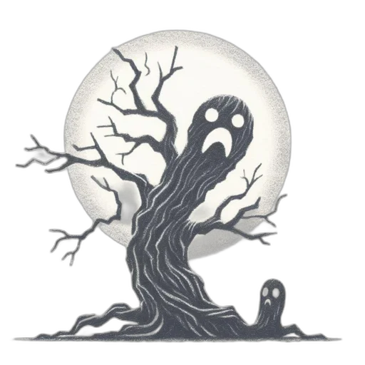 tree, staff, creature, concept art, fantasy art, pixel art, 3d render, fog transparent PNG cut-out