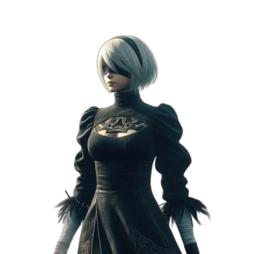 dress, staff, jacket, concept art, fantasy art, 3d render, monochrome, dark transparent PNG cut-out
