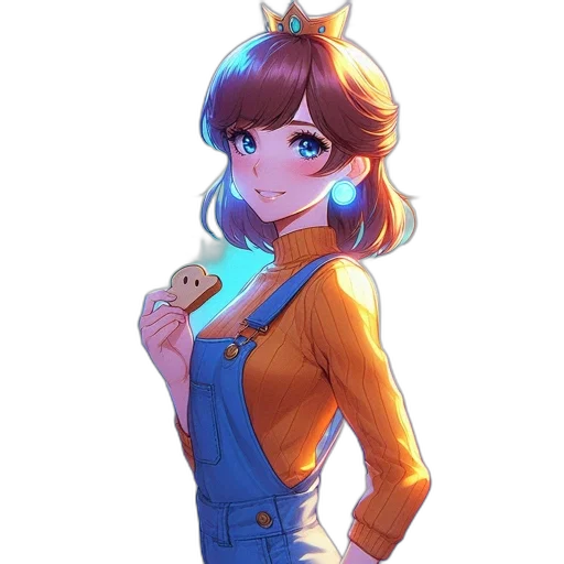 staff, crown, jacket, dress, anime, concept art, pixel art, cartoon transparent PNG cut-out