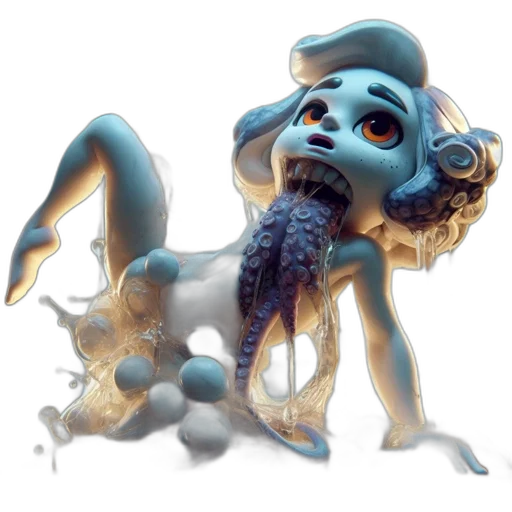 creature, staff, mask, robot, concept art, 3d render, fantasy art, photorealistic transparent PNG cut-out