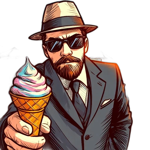 hat, staff, food, jacket, comic book art, cartoon, concept art, pixel art transparent PNG cut-out