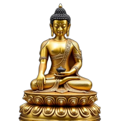 staff, jewelry, 3d render, photorealistic, concept art, golden, statue, seated transparent PNG cut-out