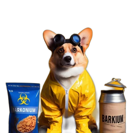 jacket, animal, food, creature, cyberpunk, advertisement, featuring, corgi transparent PNG cut-out