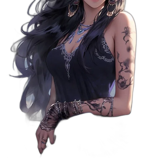 jewelry, dress, fantasy art, concept art, photorealistic, watercolor, dark, monochrome transparent PNG cut-out