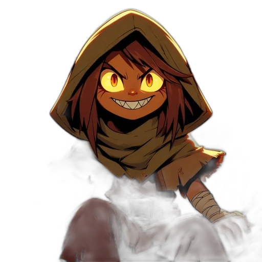mask, staff, creature, face, concept art, fantasy art, pixel art, comic book art transparent PNG cut-out