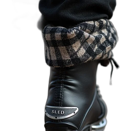 shoes, jacket, hat, sword, photorealistic, dark, monochrome, close-up transparent PNG cut-out