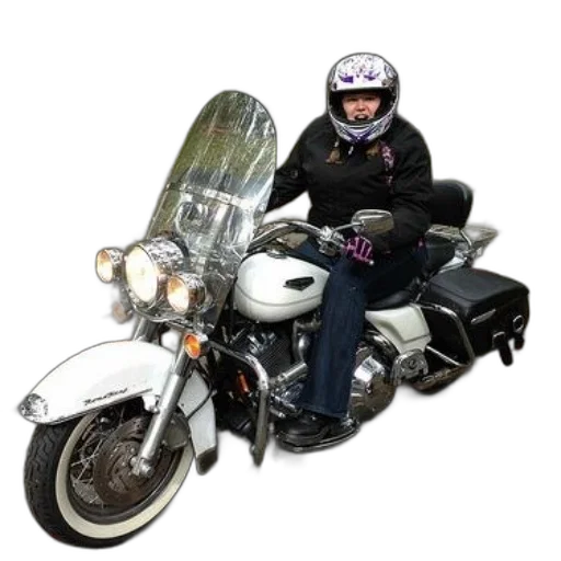jacket, photorealistic, person, wearing, helmet, gloves, sits, white transparent PNG cut-out