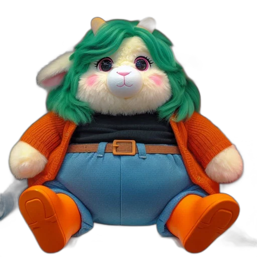 animal, jacket, creature, 3d render, concept art, cartoon, plush, toy transparent PNG cut-out