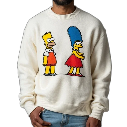 jacket, hat, cartoon, concept art, simpsons, sweater, white transparent PNG cut-out