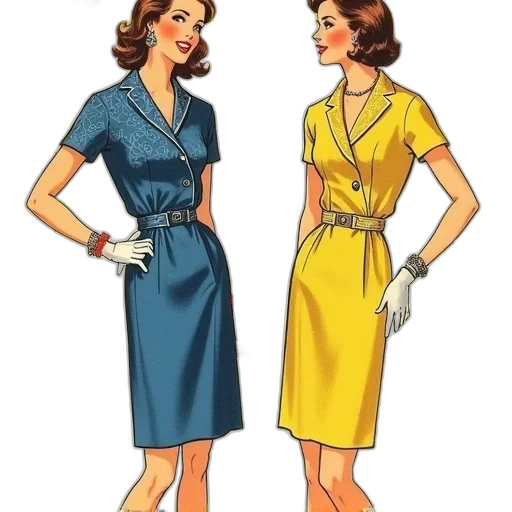 dress, cartoon, concept art, photorealistic, golden, earth tones, neon, vintage transparent PNG cut-out
