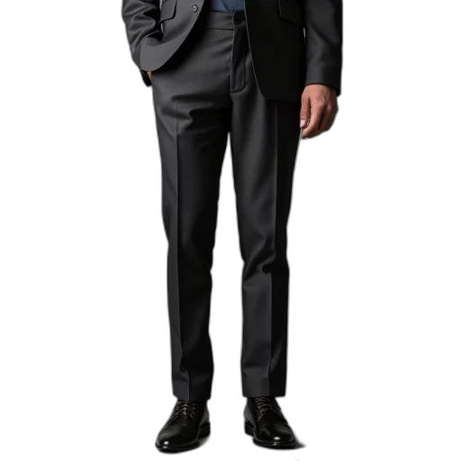 staff, jacket, monochrome, dark, classic, suit, pant, trousers transparent PNG cut-out