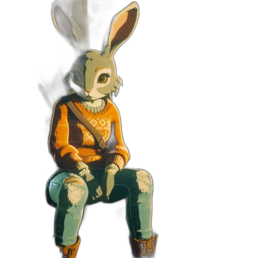 jacket, animal, mask, staff, concept art, 3d render, pixel art, photorealistic transparent PNG cut-out