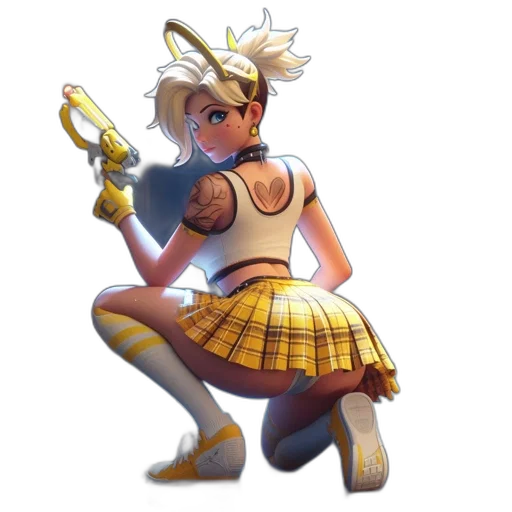 weapon, dress, staff, concept art, pixel art, anime, fantasy art, golden transparent PNG cut-out
