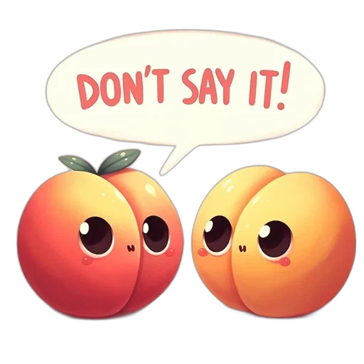 3d render, two, anthropomorphized, fruits, peach, plum, converse, against transparent PNG cut-out