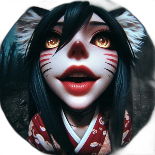 mask, face, creature, animal, fantasy art, photorealistic, anime, concept art transparent PNG cut-out