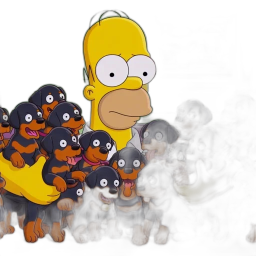 animal, concept art, 3d render, pixel art, cartoon, fire, fog, homer transparent PNG cut-out