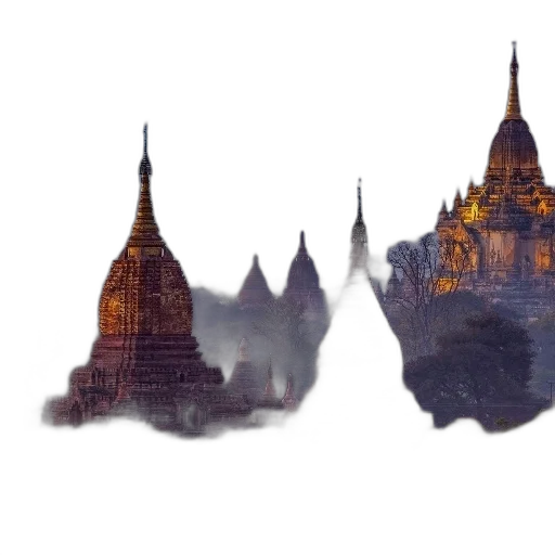 crown, building, concept art, 3d render, photorealistic, fantasy art, fog, underwater transparent PNG cut-out