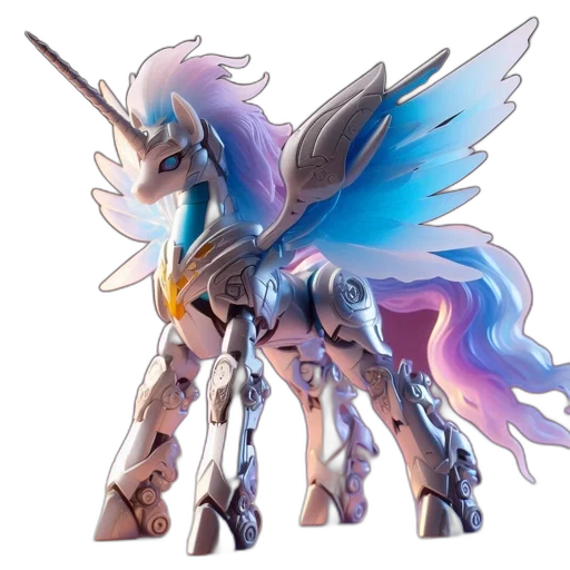 weapon, concept art, 3d render, fantasy art, pixel art, elaborate, mechanized, unicorn transparent PNG cut-out