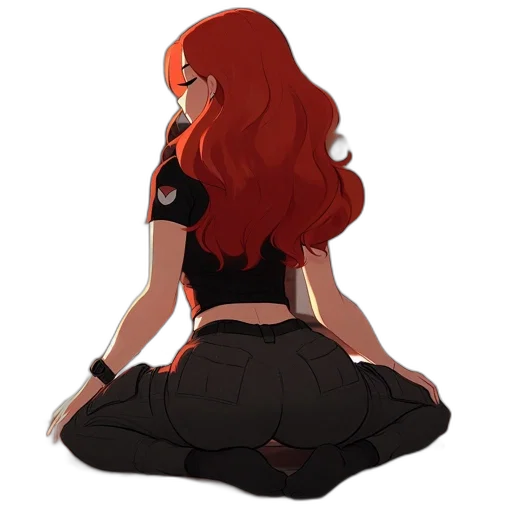 dress, crown, hair, concept art, pixel art, cartoon, anime, red transparent PNG cut-out
