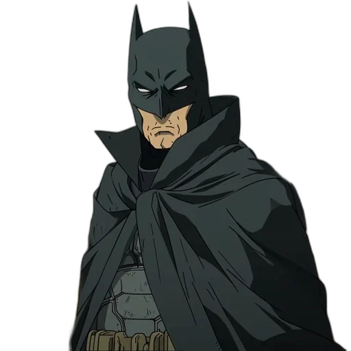 mask, comic book art, concept art, cartoon, anime, dark, batman, his transparent PNG cut-out