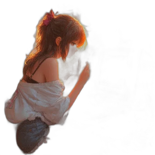 dress, hair, mask, staff, photorealistic, oil painting, anime, watercolor transparent PNG cut-out