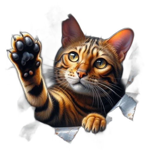 staff, animal, photorealistic, concept art, pixel art, fantasy art, orange-furred, cat transparent PNG cut-out