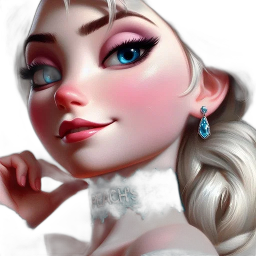 jewelry, face, crown, fantasy art, photorealistic, concept art, 3d render, snow transparent PNG cut-out
