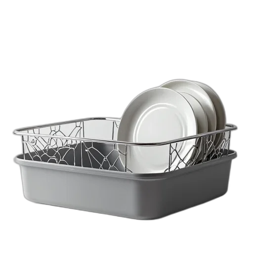 3d render, grey, plastic, dish transparent PNG cut-out