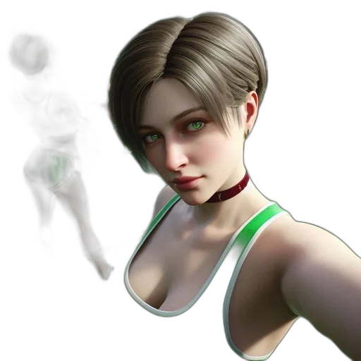 face, staff, concept art, photorealistic, 3d render, fantasy art, green, animated transparent PNG cut-out