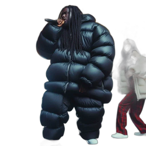 jacket, creature, animal, concept art, 3d render, man, dreadlocks, sings transparent PNG cut-out