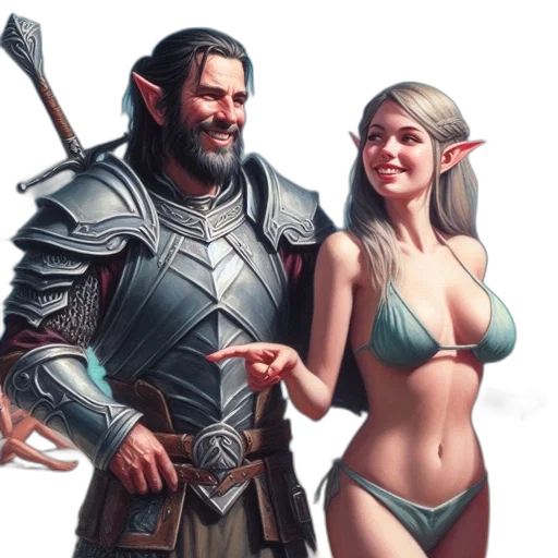 sword, fantasy art, concept art, photorealistic, comic book art, underwater, man, armor transparent PNG cut-out