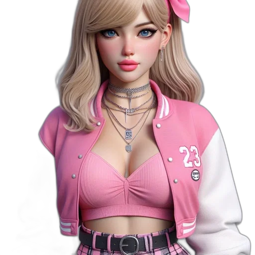 jacket, staff, jewelry, 3d render, concept art, photorealistic, cartoon, pastel transparent PNG cut-out