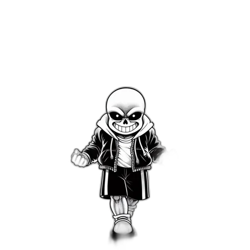 jacket, robot, creature, staff, pixel art, concept art, comic book art, cartoon transparent PNG cut-out