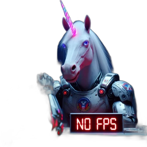 robot, weapon, animal, staff, vaporwave, 3d render, cyberpunk, concept art transparent PNG cut-out
