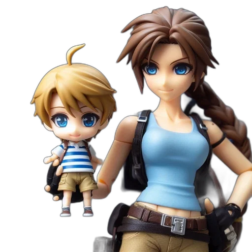 3d render, concept art, photorealistic, two, animated, characters, interact, small transparent PNG cut-out