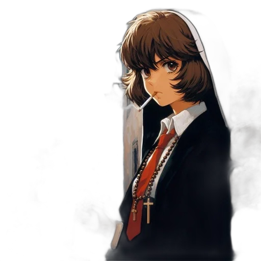 staff, face, jacket, mask, pixel art, anime, concept art, photorealistic transparent PNG cut-out