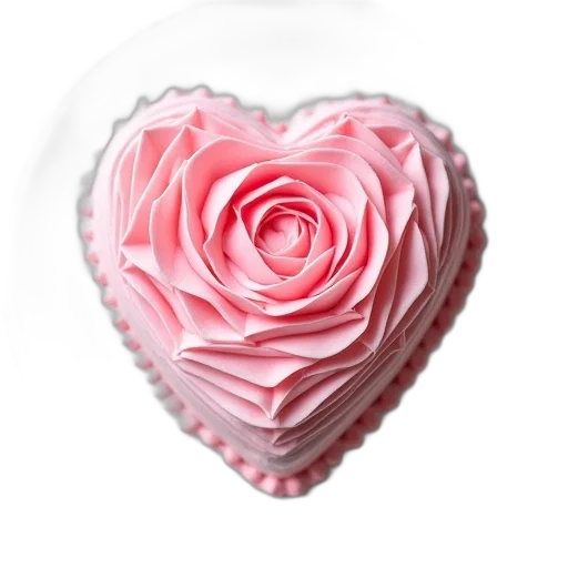 flower, jewelry, food, 3d render, photorealistic, heart, shaped, pink transparent PNG cut-out