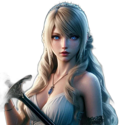 sword, staff, weapon, fantasy art, concept art, photorealistic, pixel art, blue transparent PNG cut-out