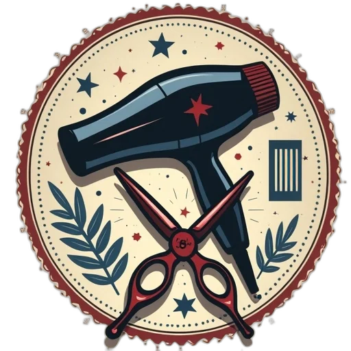 staff, hair, weapon, barbersho, vintage, poster, design, barber transparent PNG cut-out