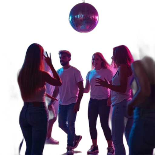 staff, 3d render, concept art, vaporwave, neon lights, outer space, neon, group transparent PNG cut-out