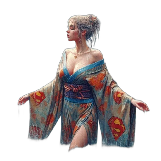 dress, dragon, fantasy art, concept art, watercolor, oil painting, blue, colorful transparent PNG cut-out