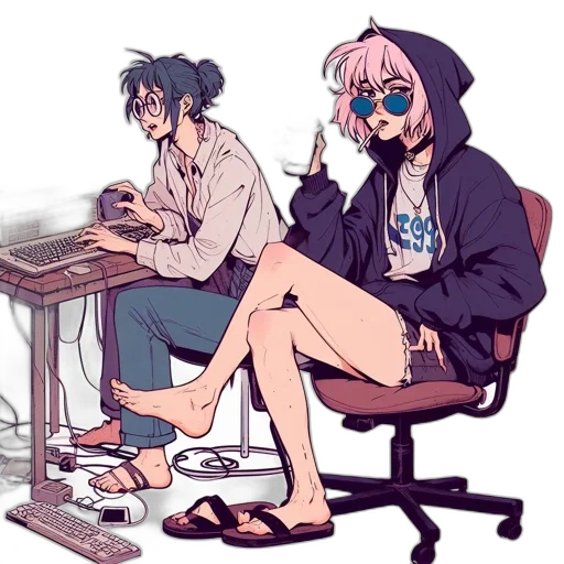 jacket, jewelry, cyberpunk, anime, vaporwave, concept art, neon lights, fire transparent PNG cut-out