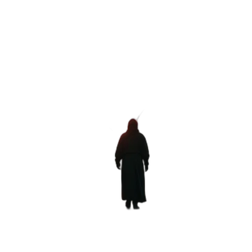 jacket, dress, creature, staff transparent PNG cut-out