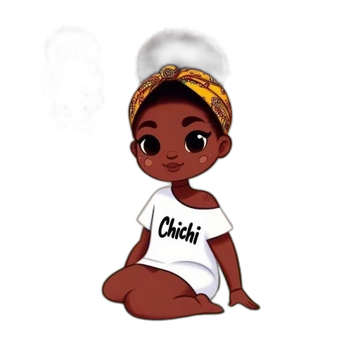 cartoon, concept art, pixel art, watercolor, illustration, young, girl, afro transparent PNG cut-out