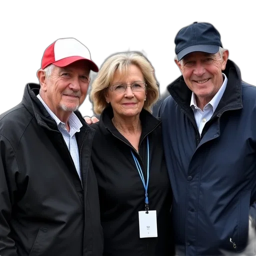 jacket, hat, staff, group, people, including, two, elderly transparent PNG cut-out